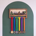 Mini Medal Display — personalised handmade wooden medal display for runners | Story of Miles