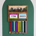Medal & Bib Display (Big) — personalised handmade wooden medal display for runners | Story of Miles