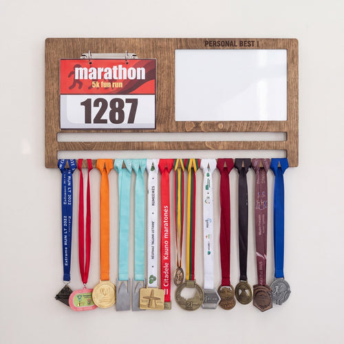 Medal Display with Personal — layered 3D wood scene detail | Story of Miles