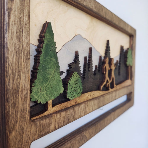 Mini Medal Display — layered 3D wood scene detail | Story of Miles